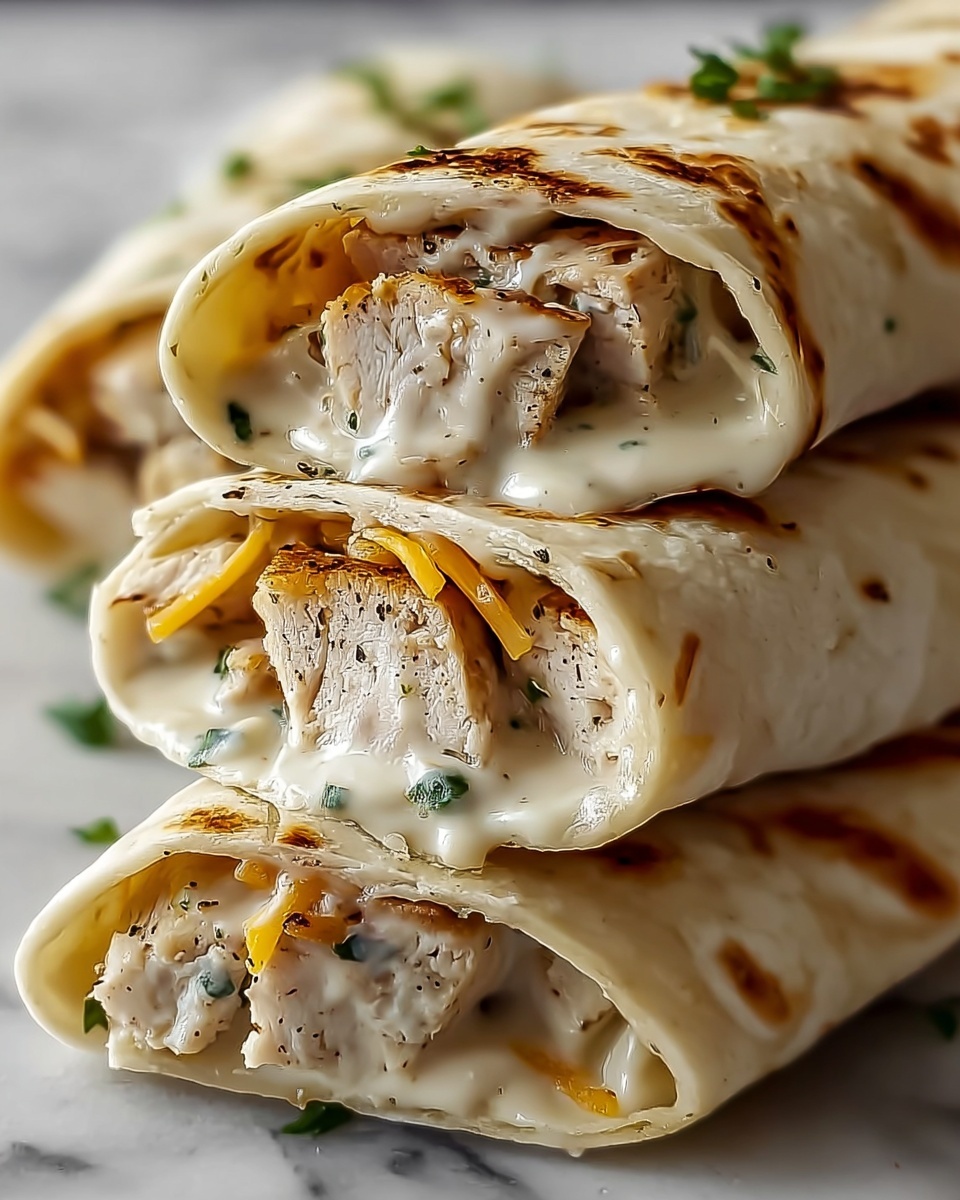 Cheesy Garlic Chicken Wraps Recipe - Recipe Image