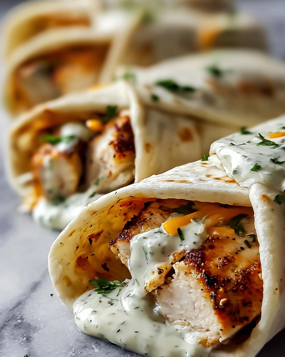 Cheesy Garlic Chicken Wraps Recipe - Recipe Image
