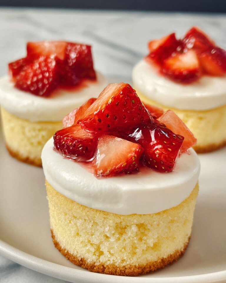 Miniature Baked Cheesecakes with Strawberry Toppings Recipe