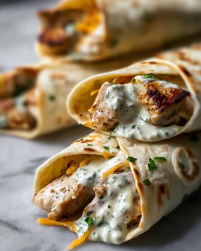 Cheesy Garlic Chicken Wraps Recipe