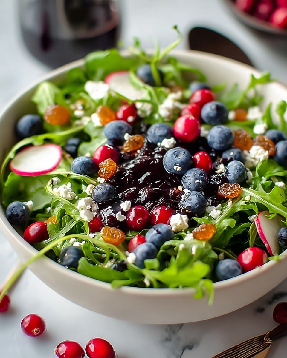 Cranberry Blueberry Salad with Blueberry Balsamic Dressing Recipe - Recipe Image
